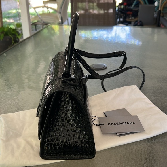 Balenciaga Hourglass XS Croc Embossed Handbag - Picture 10 of 13